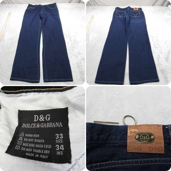 Dolce & Gabbana Jeans‎ Mens 33x32.5 Boot Cut Dark Wash Denim Made in Italy